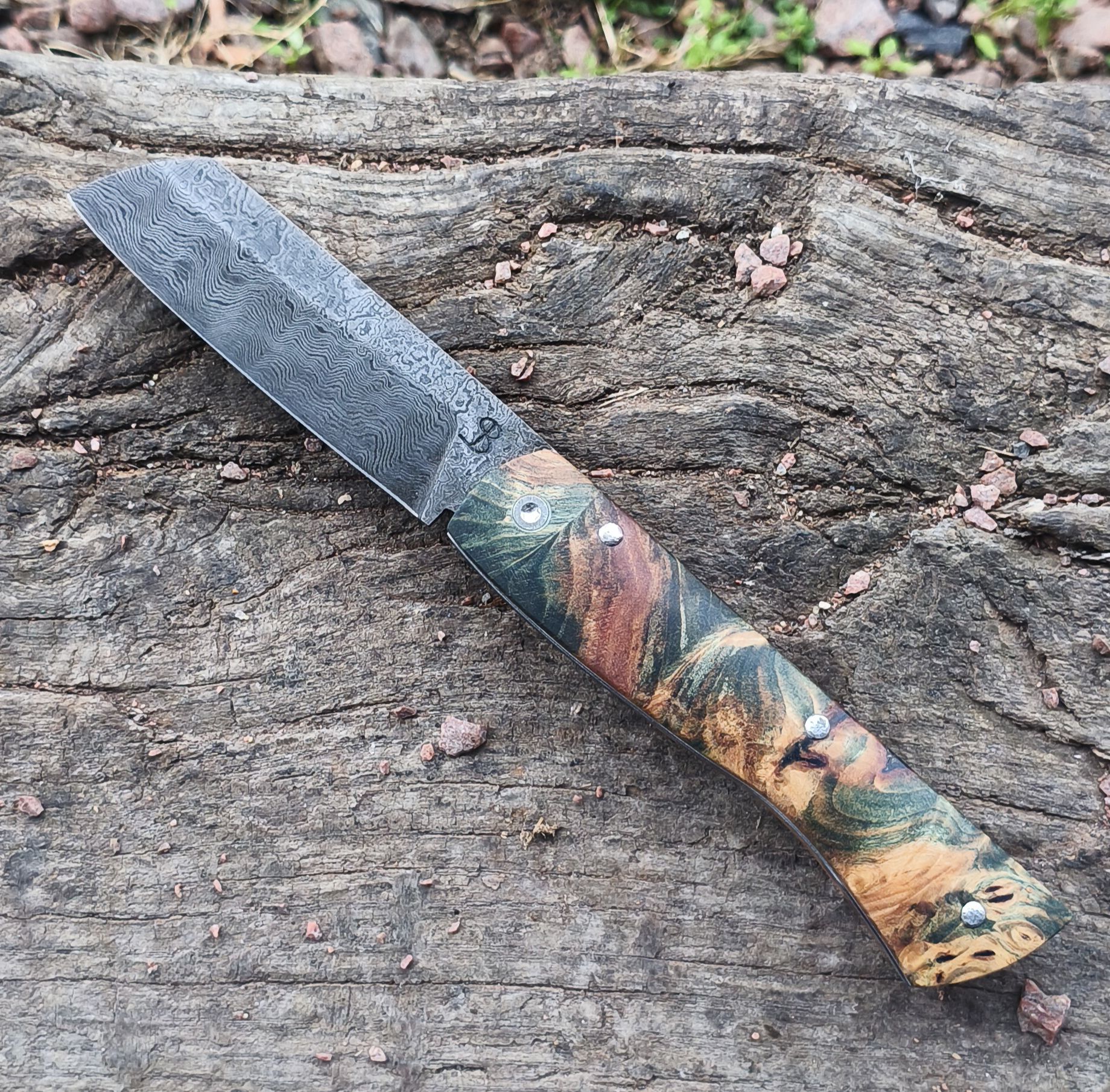 Couteau pliant à friction artisanal SB Forge